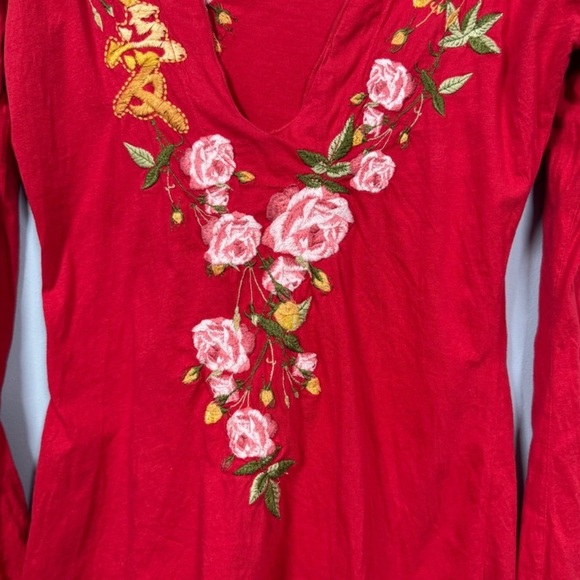 Johnny Was Vintage Floral Embroidered Top - Picture 8 of 10